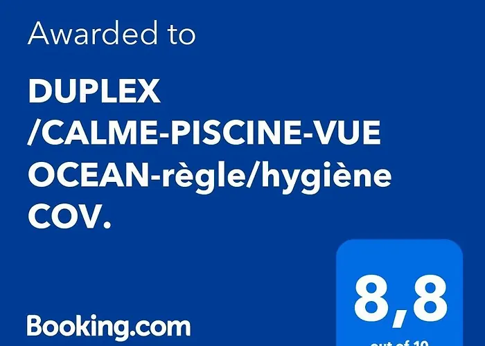DUPLEX /CALME-PISCINE-VUE OCEAN-règle/hygiène COV.